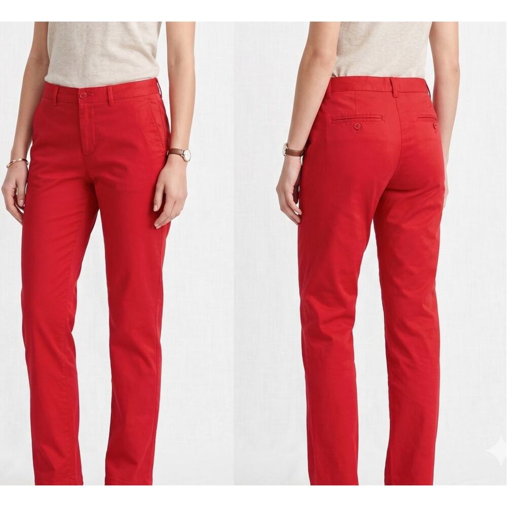 Banana Republic Chino Size 14 Straight Cotton Spandex Coral Red Pink